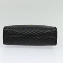 BALLY Quilted Hand Bag Leather Black Gold Auth BA3112-5