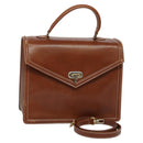 VALENTINO Hand Bag Leather 2way Brown Gold Auth BA3114-1