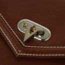 VALENTINO Hand Bag Leather 2way Brown Gold Auth BA3114-9