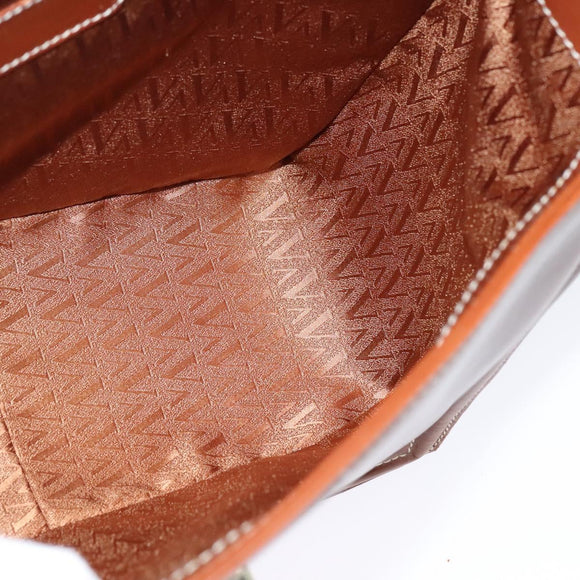VALENTINO Hand Bag Leather 2way Brown Gold Auth BA3114