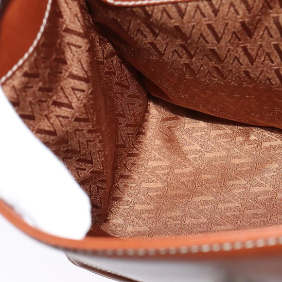 VALENTINO Hand Bag Leather 2way Brown Gold Auth BA3114
