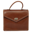 VALENTINO Hand Bag Leather 2way Brown Gold Auth BA3114-13