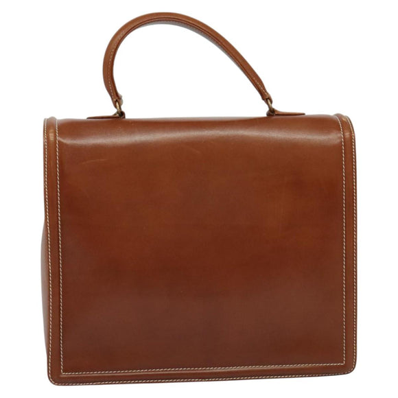 VALENTINO Hand Bag Leather 2way Brown Gold Auth BA3114