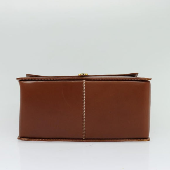 VALENTINO Hand Bag Leather 2way Brown Gold Auth BA3114