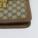 GUCCI GG Supreme Web Sherry Line Shoulder Bag PVC Beige Gold Auth BA3119-11