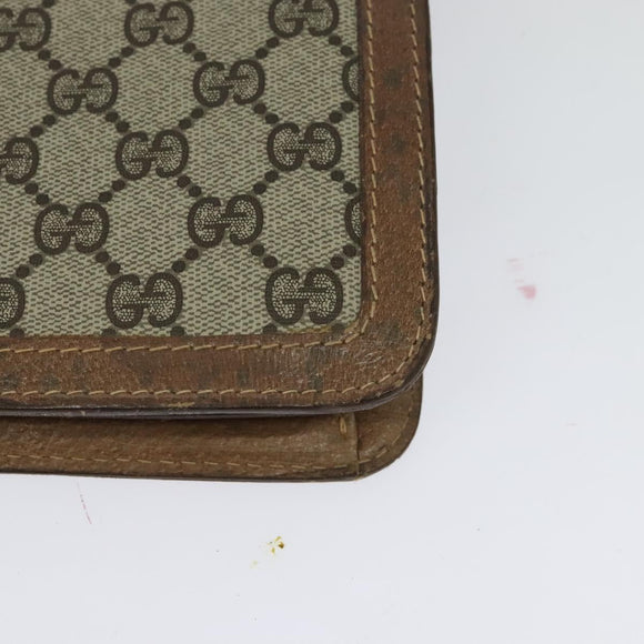 GUCCI GG Supreme Web Sherry Line Shoulder Bag PVC Beige Gold Auth BA3119