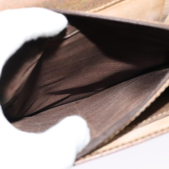 GUCCI GG Supreme Web Sherry Line Shoulder Bag PVC Beige Gold Auth BA3119