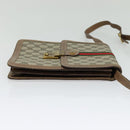 GUCCI GG Supreme Web Sherry Line Shoulder Bag PVC Beige Gold Auth BA3119-5