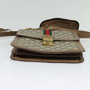 GUCCI GG Supreme Web Sherry Line Shoulder Bag PVC Beige Gold Auth BA3119-9