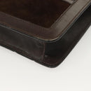 GUCCI GG Canvas Web Sherry Line Bag Suede Leather Dark Brown gold Auth BA3132-11