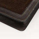 GUCCI GG Canvas Web Sherry Line Bag Suede Leather Dark Brown gold Auth BA3132-12