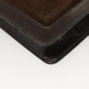 GUCCI GG Canvas Web Sherry Line Bag Suede Leather Dark Brown gold Auth BA3132-13