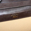 GUCCI GG Canvas Web Sherry Line Bag Suede Leather Dark Brown gold Auth BA3132-16