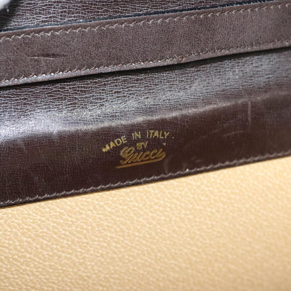 GUCCI GG Canvas Web Sherry Line Bag Suede Leather Dark Brown gold Auth BA3132