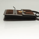 GUCCI GG Canvas Web Sherry Line Bag Suede Leather Dark Brown gold Auth BA3132-4