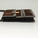 GUCCI GG Canvas Web Sherry Line Bag Suede Leather Dark Brown gold Auth BA3132-5