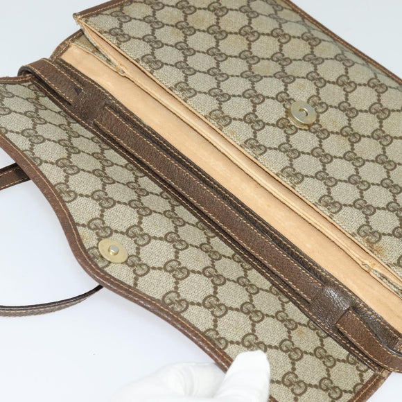 GUCCI GG Supreme Shoulder Bag PVC Beige Gold 004 904 0671 Auth BA3133