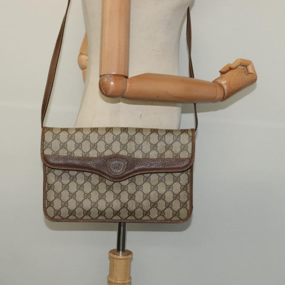 GUCCI GG Supreme Shoulder Bag PVC Beige Gold 004 904 0671 Auth BA3133