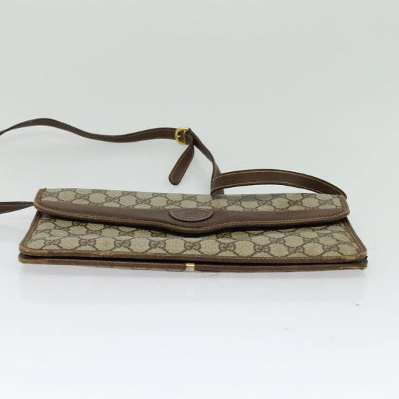 GUCCI GG Supreme Shoulder Bag PVC Beige Gold 004 904 0671 Auth BA3133