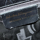Salvatore Ferragamo Gancini Tote Bag Leather Black Gold Auth BA3136-15