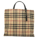 BURBERRY Nova Check Hand Bag Wool Beige Auth BA3138-2