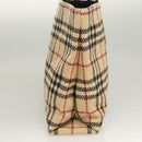 BURBERRY Nova Check Hand Bag Wool Beige Auth BA3138-5