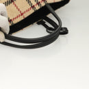 BURBERRY Nova Check Hand Bag Wool Beige Auth BA3138-7