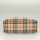 BURBERRY Nova Check Hand Bag Wool Beige Auth BA3138-9
