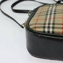 Burberrys Nova Check Shoulder Bag Canvas Beige Gold Auth BA3139-9