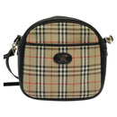 Burberrys Nova Check Shoulder Bag Canvas Beige Gold Auth BA3139-13