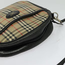 Burberrys Nova Check Shoulder Bag Canvas Beige Gold Auth BA3139-6