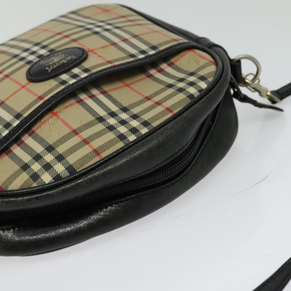 Burberrys Nova Check Shoulder Bag Canvas Beige Gold Auth BA3139