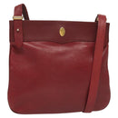 CARTIER Must Line Shoulder Bag Leather Bordeaux Gold Auth BA3142-1
