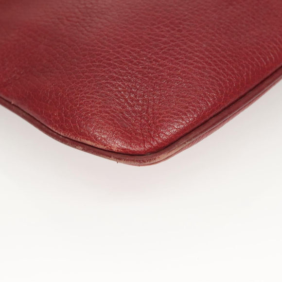 CARTIER Must Line Shoulder Bag Leather Bordeaux Gold Auth BA3142