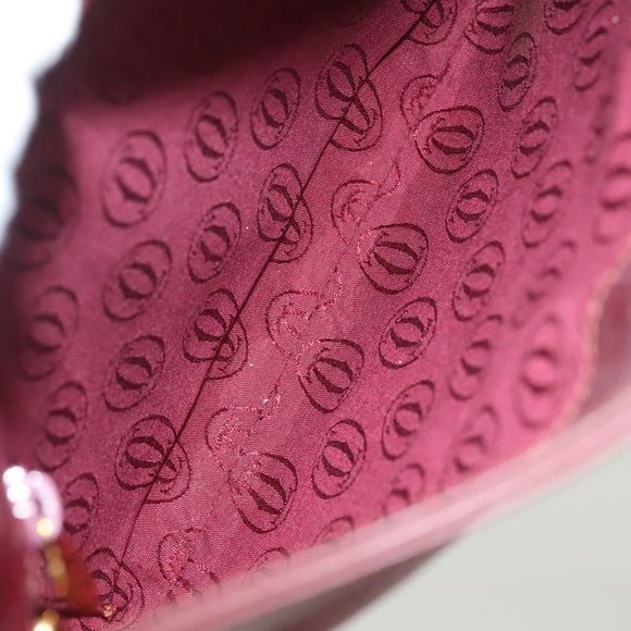 CARTIER Must Line Shoulder Bag Leather Bordeaux Gold Auth BA3142