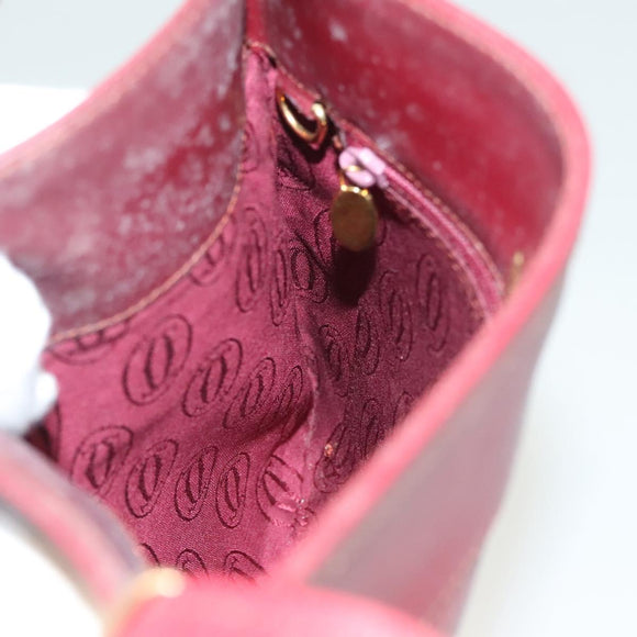 CARTIER Must Line Shoulder Bag Leather Bordeaux Gold Auth BA3142