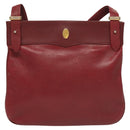 CARTIER Must Line Shoulder Bag Leather Bordeaux Gold Auth BA3142-2