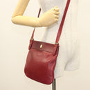 CARTIER Must Line Shoulder Bag Leather Bordeaux Gold Auth BA3142-21