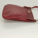 CARTIER Must Line Shoulder Bag Leather Bordeaux Gold Auth BA3142-4