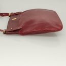CARTIER Must Line Shoulder Bag Leather Bordeaux Gold Auth BA3142-5