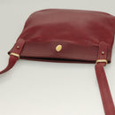 CARTIER Must Line Shoulder Bag Leather Bordeaux Gold Auth BA3142-6
