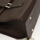 BURBERRY Hand Bag Leather Silver Brown Auth BA3148-9