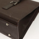 BURBERRY Hand Bag Leather Silver Brown Auth BA3148-13