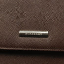 BURBERRY Hand Bag Leather Silver Brown Auth BA3148-14