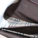 BURBERRY Hand Bag Leather Silver Brown Auth BA3148-21