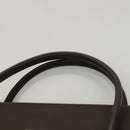 BURBERRY Hand Bag Leather Silver Brown Auth BA3148-8
