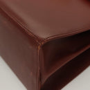 Salvatore Ferragamo Gancini Hand Bag Leather 2way Brown Gold Auth BA3154-11