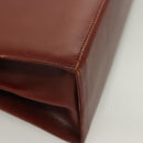 Salvatore Ferragamo Gancini Hand Bag Leather 2way Brown Gold Auth BA3154-12