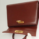 Salvatore Ferragamo Gancini Hand Bag Leather 2way Brown Gold Auth BA3154-15