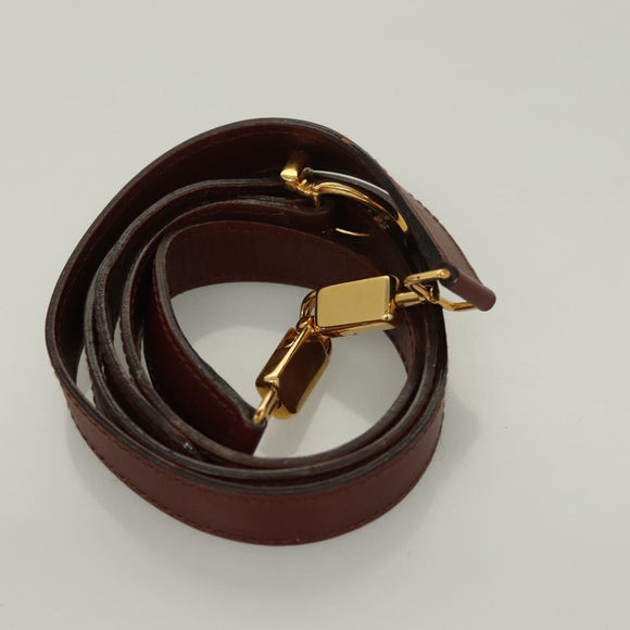 Salvatore Ferragamo Gancini Hand Bag Leather 2way Brown Gold Auth BA3154